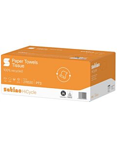 Satino HiCycle Handtuchpapier, 25 x 32 cm, C-Falz, 2-lg, Recycling, weiß, 3072 Blatt